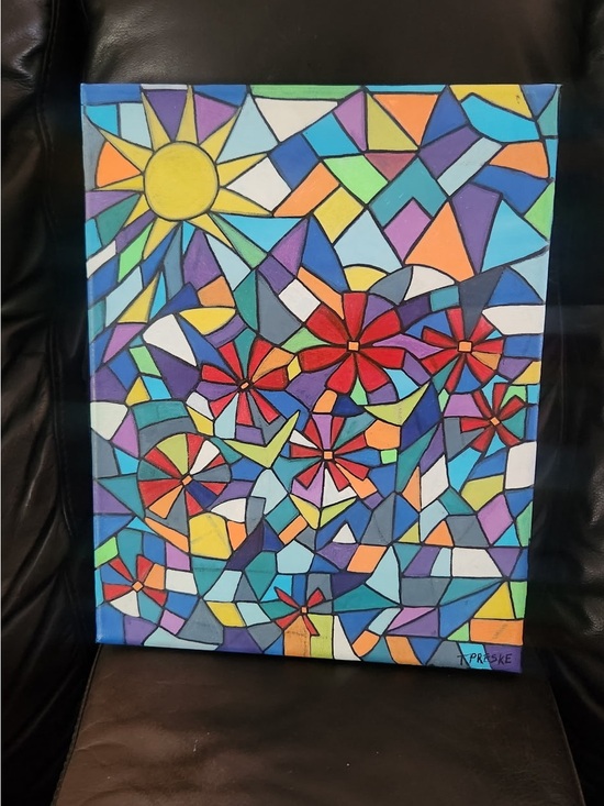 Other - Abstract Floral Mosaic Canvas Art - Multicolor